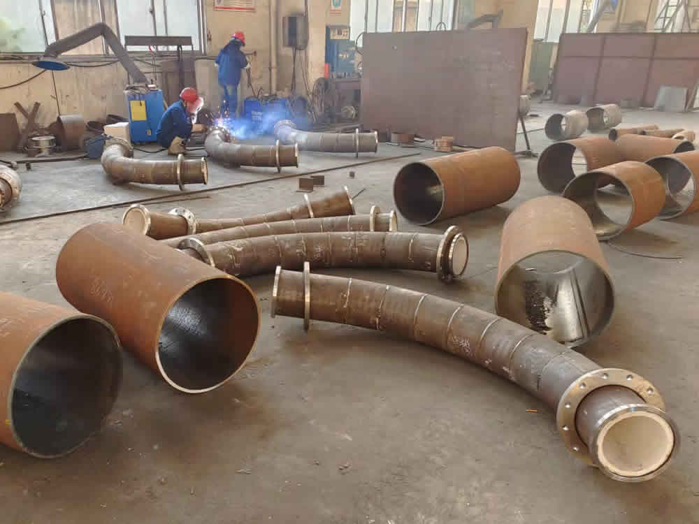 Process of ceramic tile lined pipe