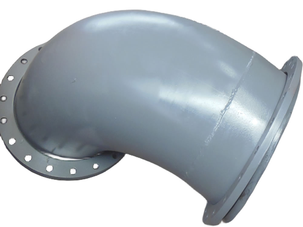 Rubber lined pipe elbow