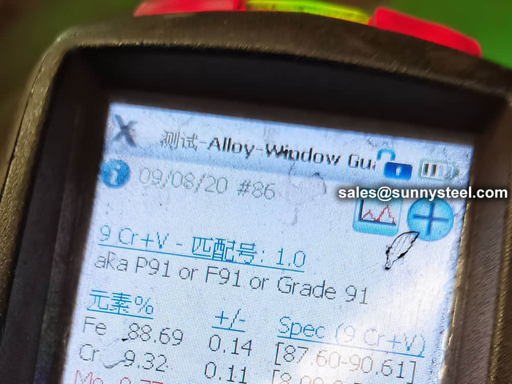 ASTM A213 Gr T91 Tubing PMI test