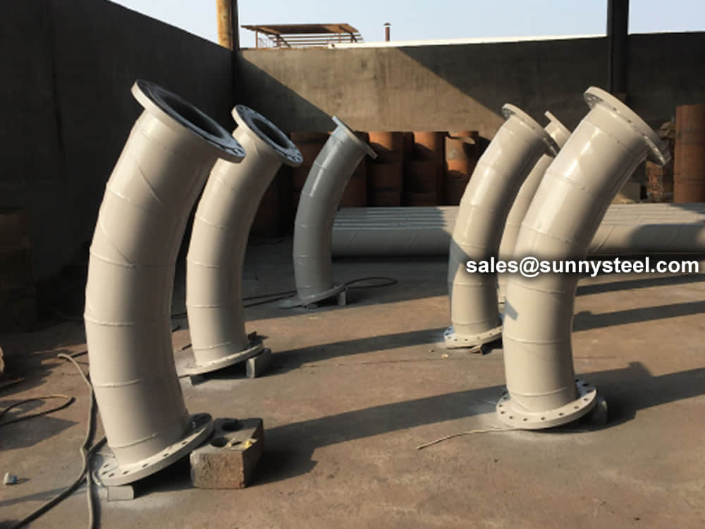 Cast basalt composite pipeline for ash discharge port of power plant