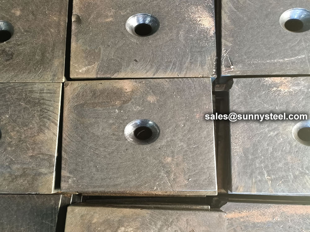 Cast basalt tile with one hole