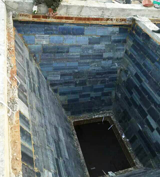 Cast bastle tiles construction site