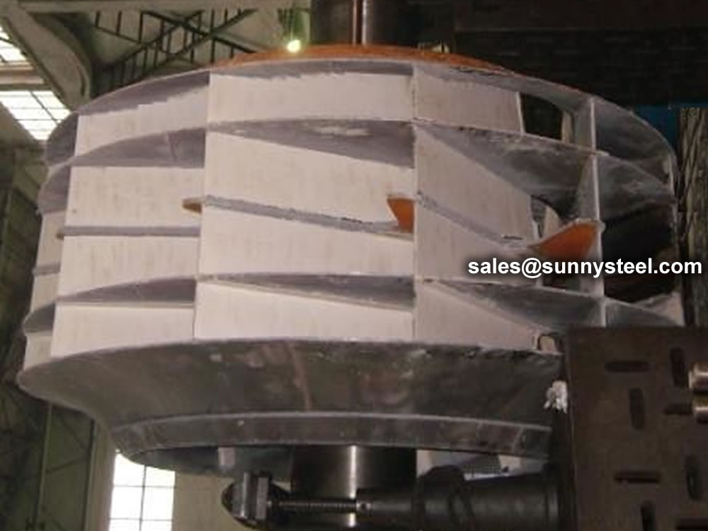 Ceramic lined air fan impeller