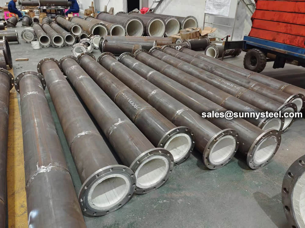 Ceramic Patch Lined Pipe For Power Plant