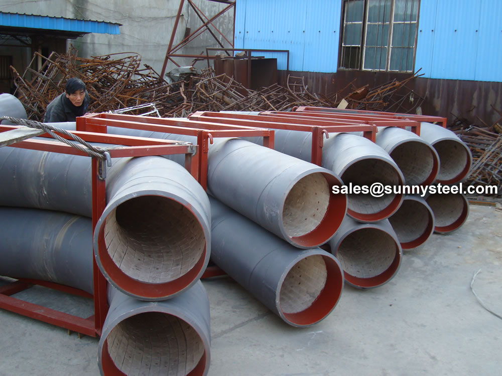 The Ceramic tile lined pipe bend