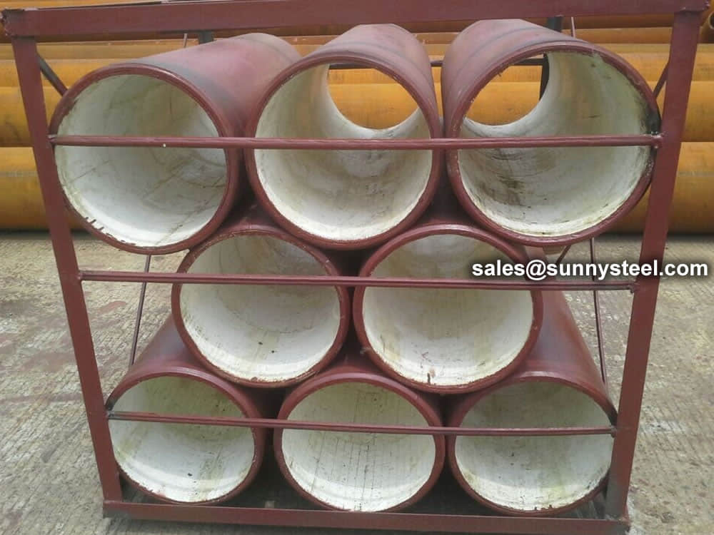 Pack ceramic tile lined pipes and fittings