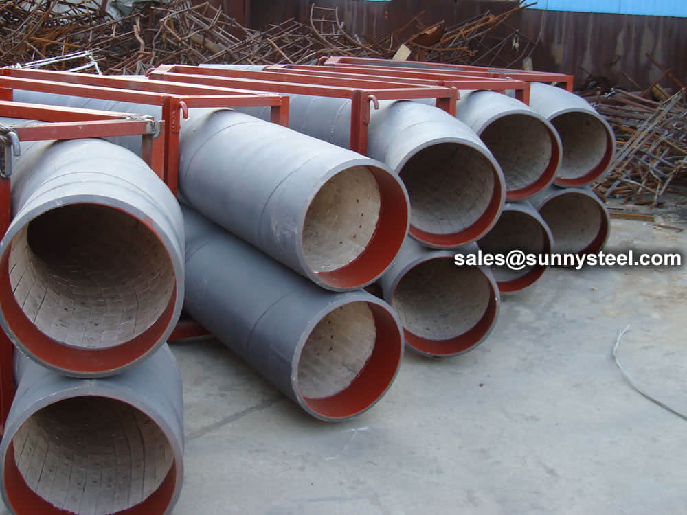 Pack ceramic tile lined pipes and fittings
