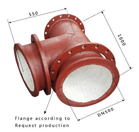 Diagram of common ceramic tile lined tee