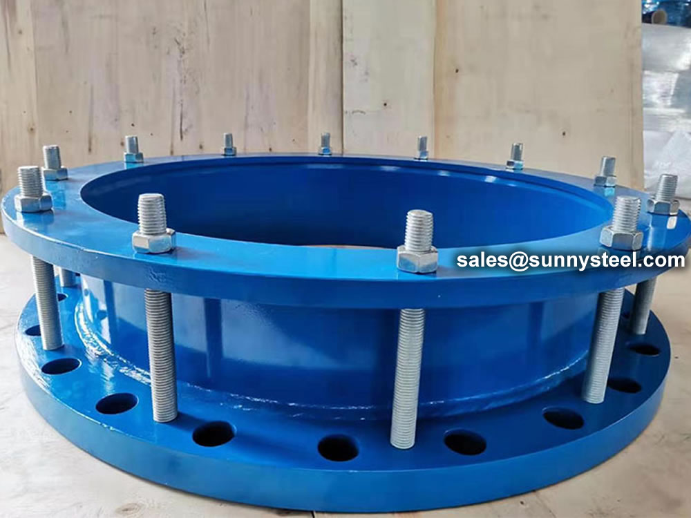 Large diameter carbon steel painted flange adapter