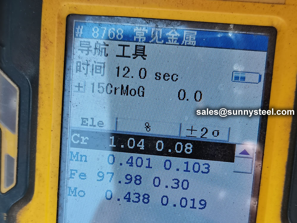 PMI test for 15CrMoG alloy pipe