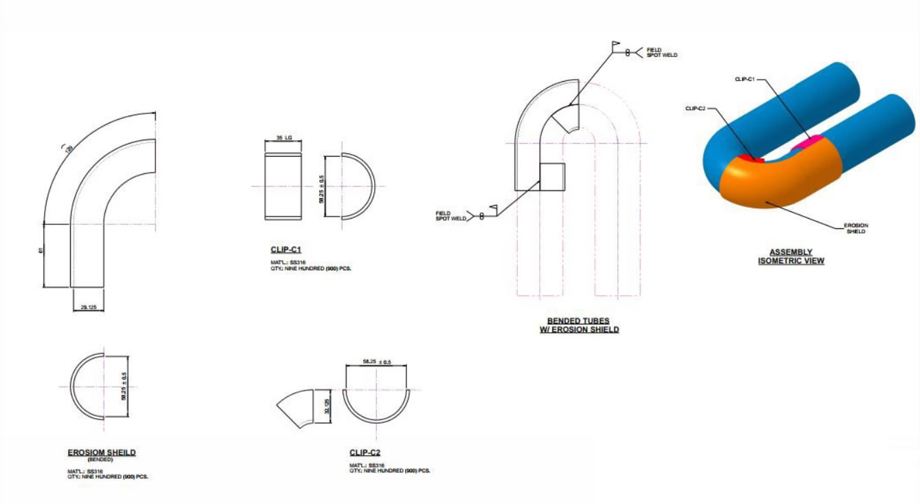 SS316 shield bended tube