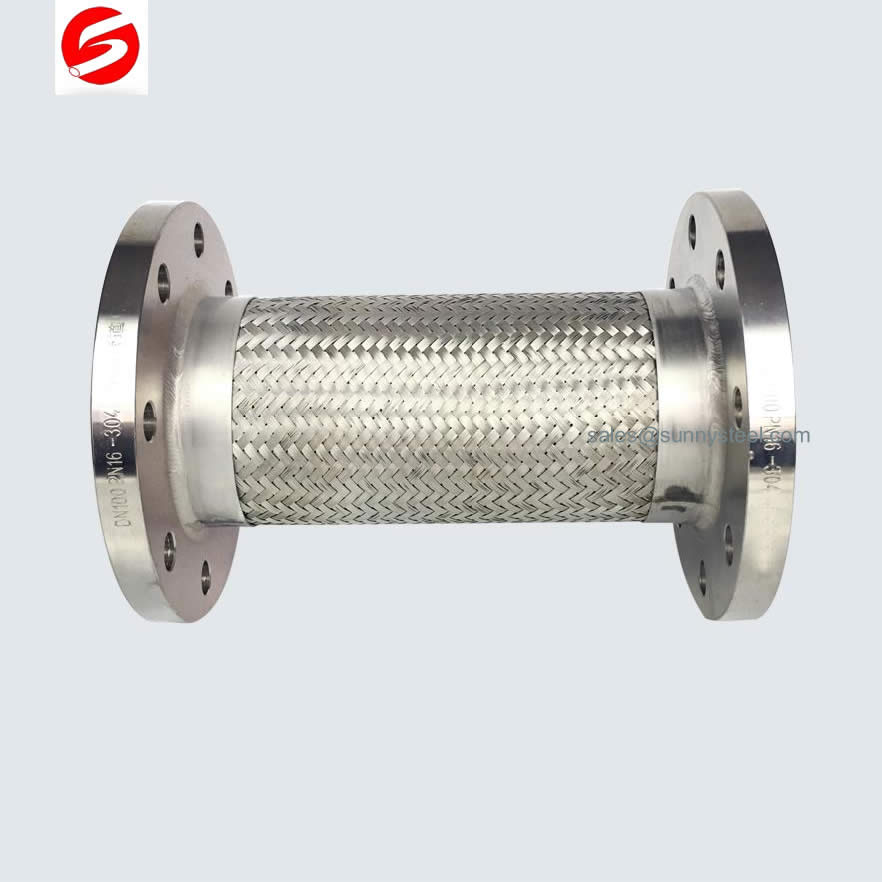 Stainless steel flanged metal hose