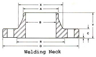 Weldneck flanges drawing
