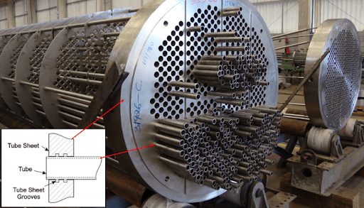 How is the heat exchange tube connected with the tube sheet